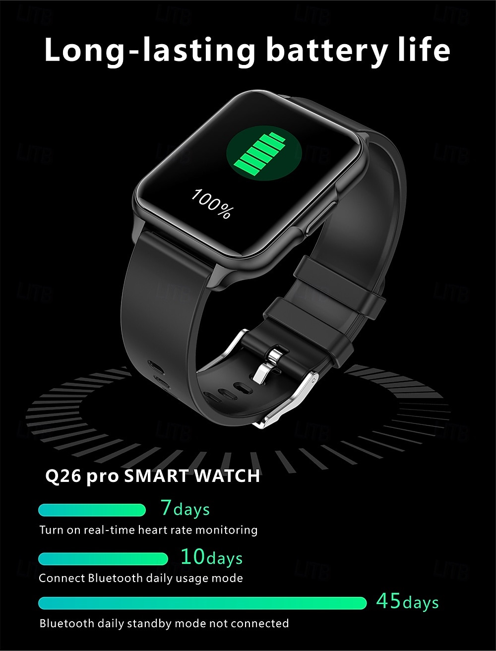 2025年 iMosi Q260 スマートウォッチ 1.83 インチ スマート·ウォッチ ブルートゥース 温度監視 歩数計 着信通知 と互換性があります Android iOS 男性 メディアコントロール メッセージ受信通知 カメラコントロール IP 67 37.5mmウォッチケース  コレクション – $35.99 –P15