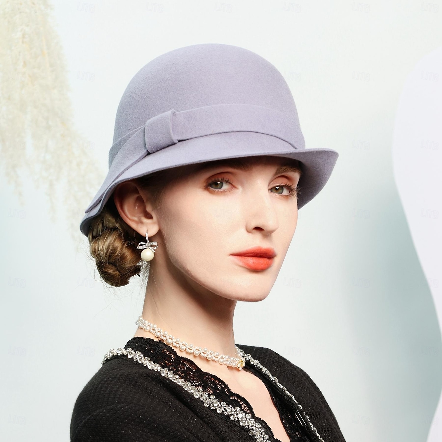 cappelli 100% lana cappello a bombetta / cloche cappello da pescatore cappello da sole matrimonio festa del tè elegante matrimonio con cuciture di colore puro copricapo copricapo del 2025 a $38.99 –P1