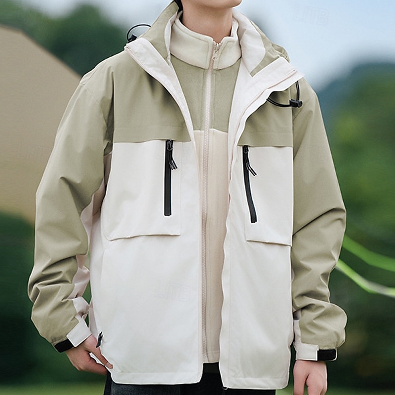 Women's Softshell Jacket Hiking Jacket Winter Outdoor Color Block Thermal Warm Windproof Water Resistant 3-in-1 Jacket Winter Jacket Fleece Jackets Traveling Black Ivory Pink Red Orange 2025 - $108.99 –P9