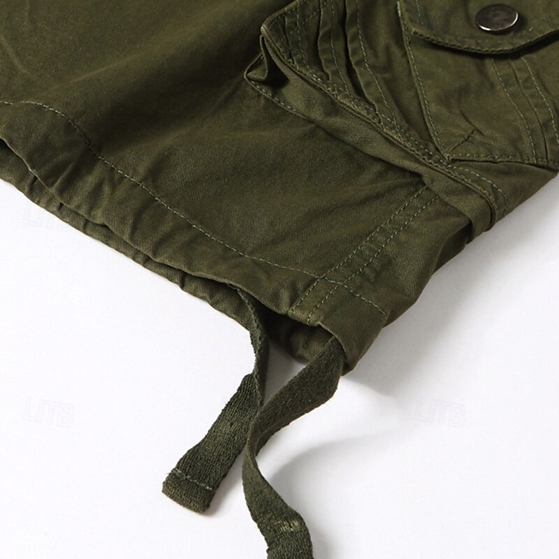 Herr Cargo-shorts Vandringsshorts Militär Sommar Utomhus 10" Ripstop Andningsfunktion Snabb tork Dragkedja fram Shorts Underdelar Knälängd Svart Armégrön Bomull Jakt Fiske Klättring XS S M L XL 2025 - $28.99 –P18