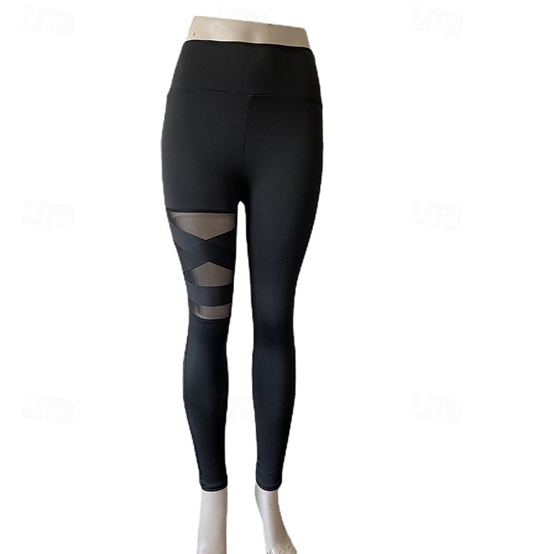 Damskie Spodnie do jogi Legginsy do jogi Niejednolita całość Podstawowy Wyszczuplenie brzucha Podnoszenie pośladków Wysoka talia Joga Trening w siłowni Pilates Legginsy 3/4 Rajstopy Moda Czarny 2025 - $12.99 –P4