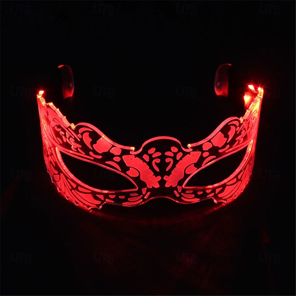 LED-Brillenmaske aus Acryl – beleuchtete Schmetterlingsbrille für festliche Partys, KTV-Bar-Brille mit bunten Farbwechseln, batteriebetrieben mit Knopf – 1 Stück 2025 - $17.99 –P12