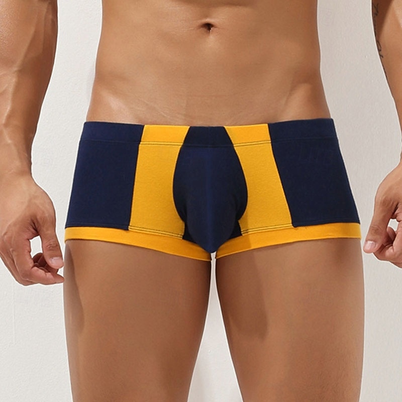 Men's 1 PCS Boxers Underwear Boxer Shorts Patchwork Spandex Breathable Soft Comfortable Color Block Letter & Number Mid Rise Black Red 2025 - $8.99 –P1