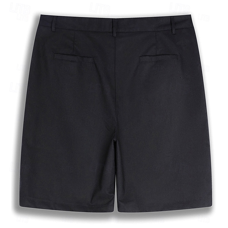 Per uomo Pantaloncini Pantaloncini di lino Pantaloncini eleganti Pantaloncini estivi Bottoni Tasche Liscio Comfort Traspirante Breve Formale Esterno Attività commerciale Di tendenza Classico Nero del 2025 a $22.99 –P2