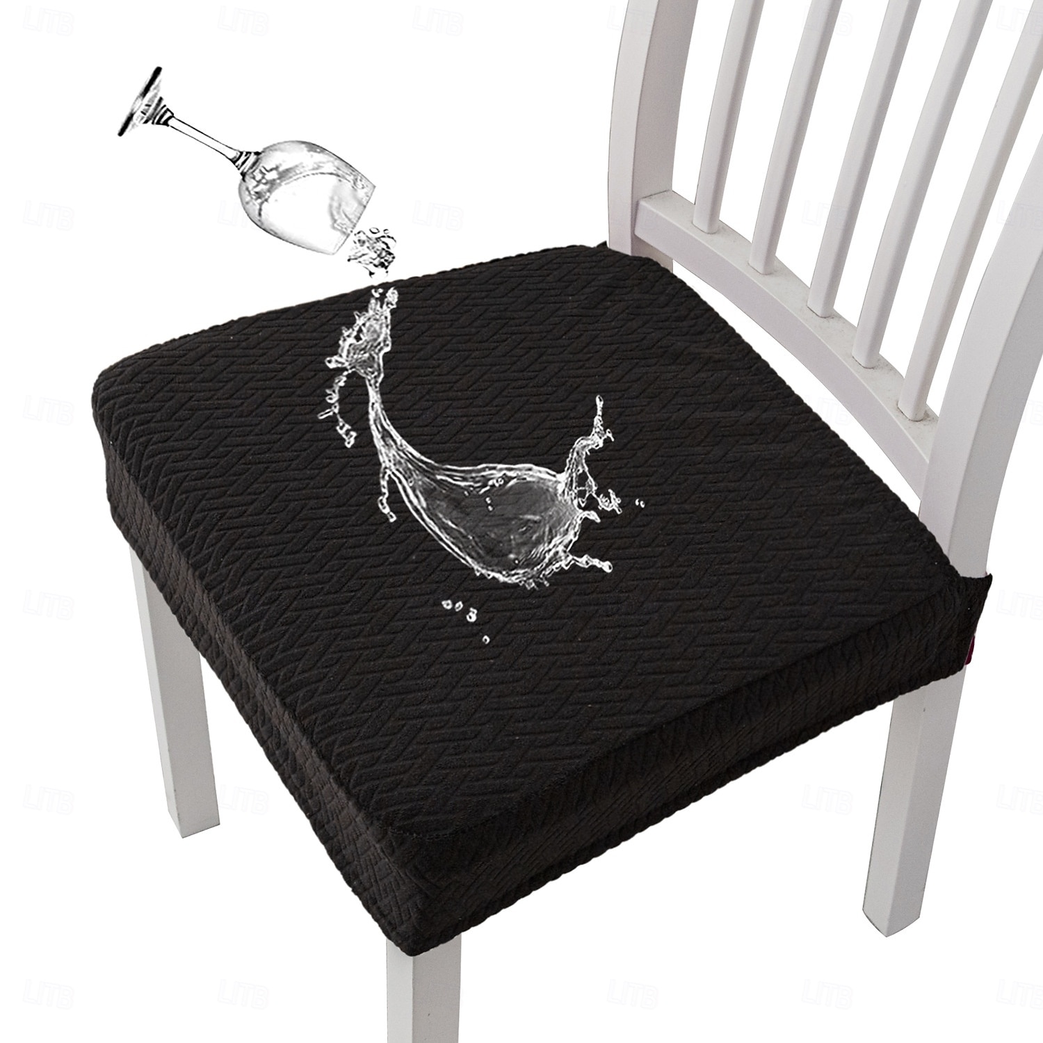 vattenavvisande stol sittfodral för matsal kök stretch jacquard stol sittfodral avtagbar tvättbar anti-damm stol sittdyna skydd överdrag 2025 - $10.99 –P1