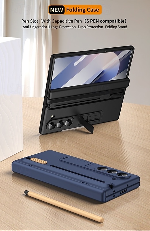 2025年 Samsung Galaxy Z Fold 6 Z Fold 5 Z Fold 4 Z Fold 3 用の電話ケース バックカバー スタンドホルダー ショックプルーフ レトロ TPU シリコン コレクション – $41.99 –P2