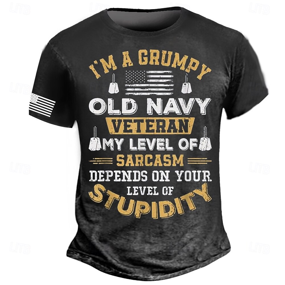 Voor heren Grappig jargon T-shirt Korte mouw T-shirt 3D-afdrukken Strakke ronde hals Overhemd Modieus Dagelijks Straat Dagelijks Zwart blauw Groen Zomer Lente Kleding S M L XL XXL XXXL 2025 - $17.99 –P5