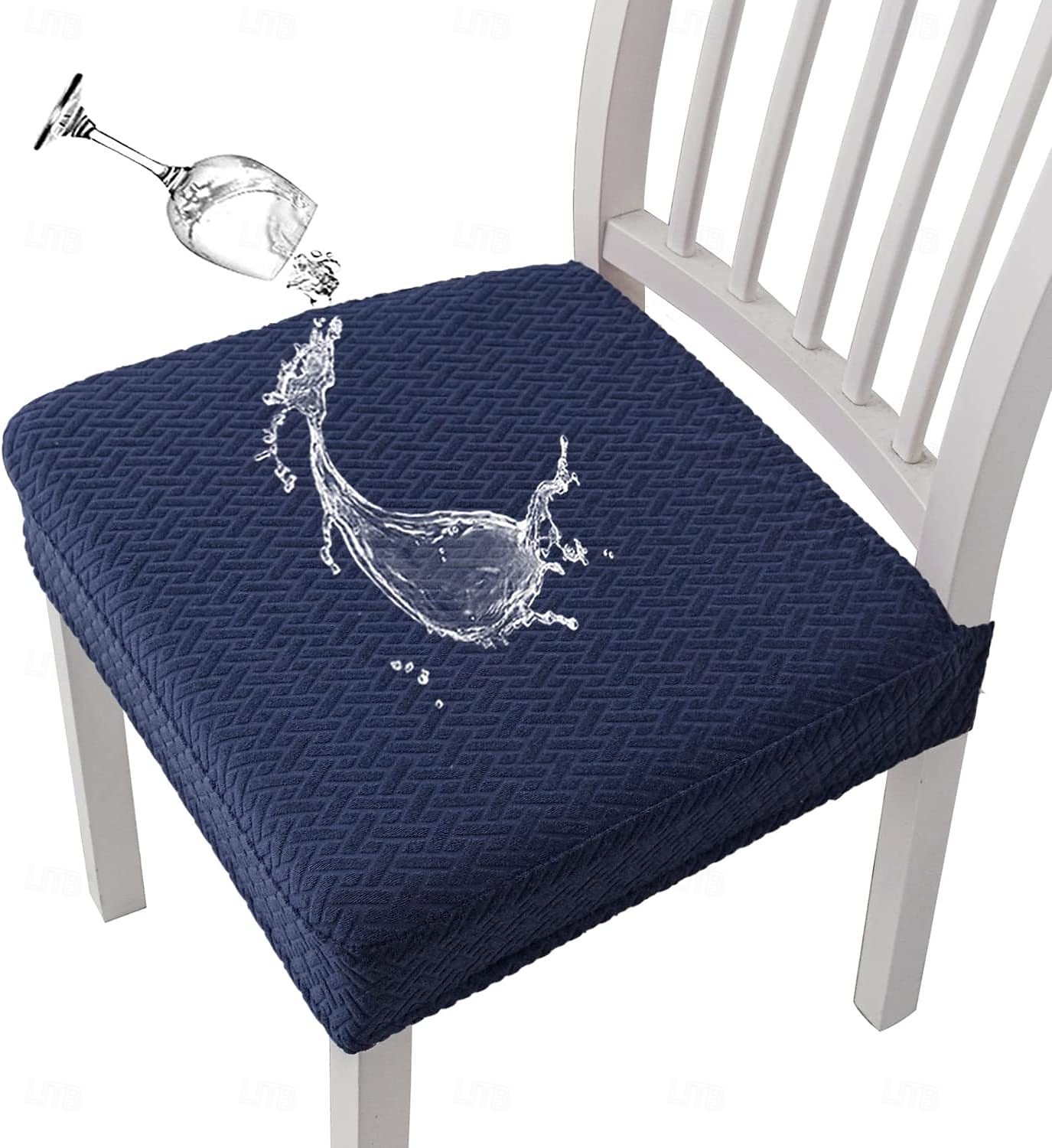 vattenavvisande stol sittfodral för matsal kök stretch jacquard stol sittfodral avtagbar tvättbar anti-damm stol sittdyna skydd överdrag 2025 - $10.99 –P11