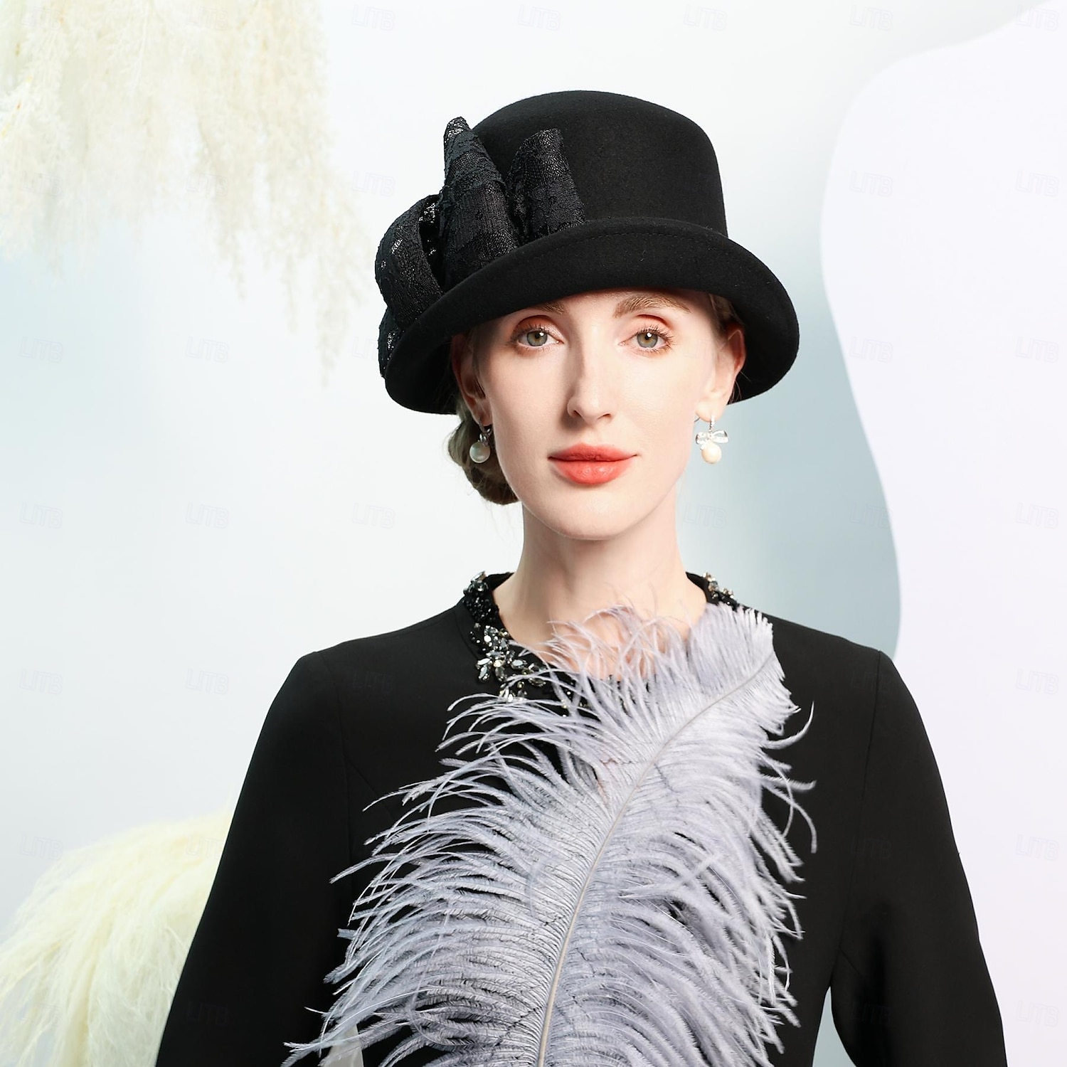 kalapok 100% gyapjú tányér / cloche sapka esküvői tea party elegáns esküvő csípős fejfedővel 2025 - $46.99 –P18