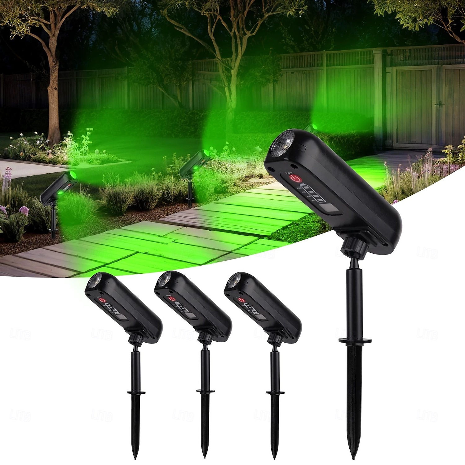 spoturi solare - lămpi solare, lumină solară de perete cu LED-uri pentru exterior, lumini de grădină pentru căi verzi impermeabile ip65 pentru copaci, alee, curte și decorațiuni peisaj 2/4 buc. 2025 - $25.99 –P1