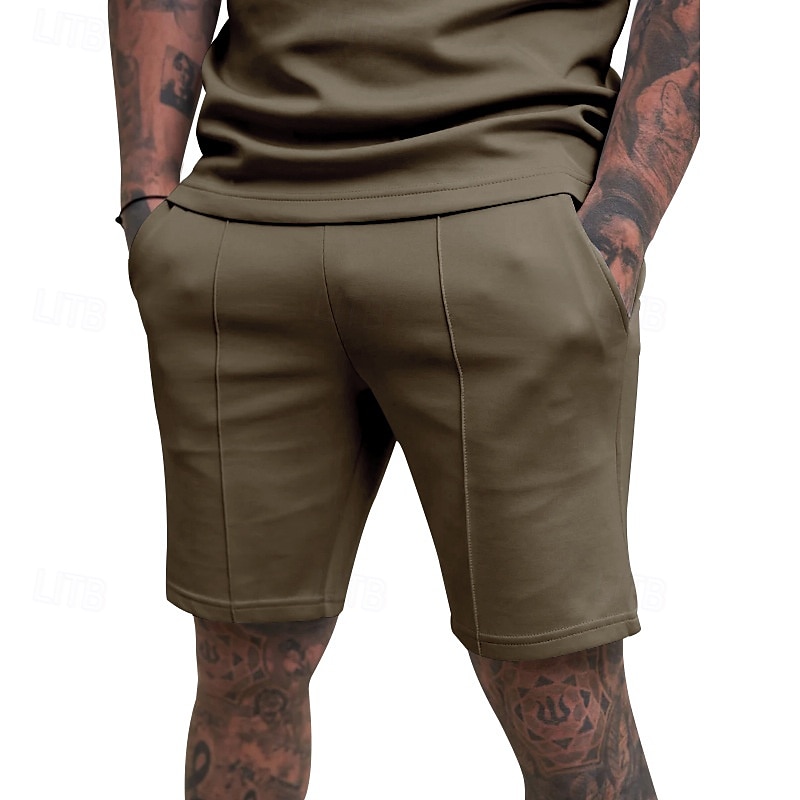 Hombre Pantalones cortos de sudor Pantalón corto Pantalones cortos de verano Bermudas Correa Cintura elástica Plano Comodidad Transpirable Corto Diario Carrera Gimnasia Deportes Ropa Deportiva Negro 2025 - $17.99 –P9