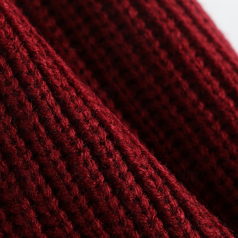 Homme Chandails de Noël Pull Chandail Pull Gauffré Tricoter Style classique Couleur unie Col Ras du Cou Noël Elégant Formel Intérieur Vêtement Tenue Bouffantes Automne Hiver Vin Potiron S M L de 2025 ? $26.99 –P8