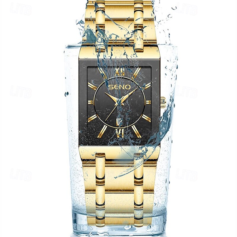 New Stainless Steel Fashion Trend Men'S Quartz Watch Calendar Waterproof Simple Leisure Sports Automatic Non-Mechanical Square Watch 2025 - $15.99 –P7