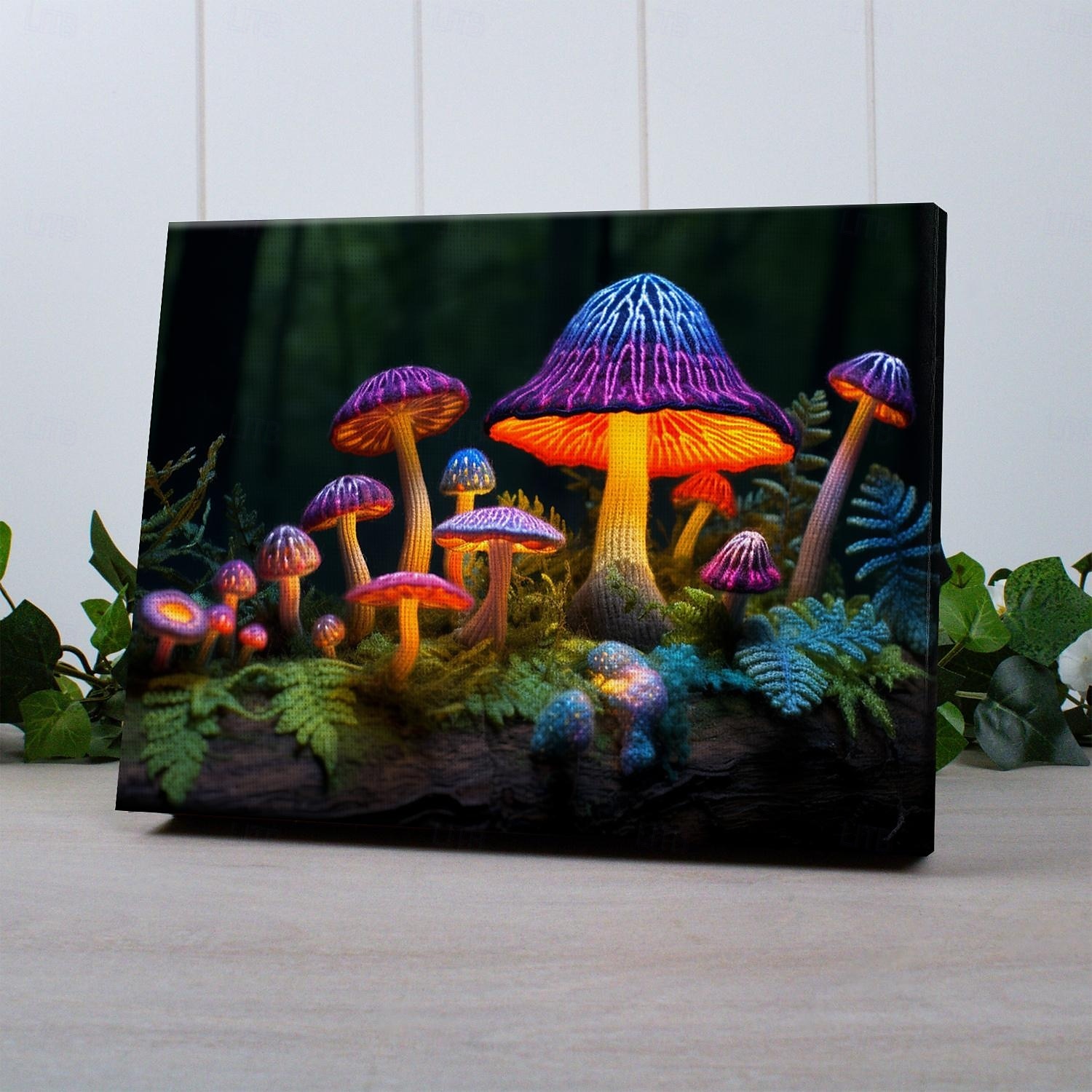 Mushrooms Forest LED Canvas Wall Art LED Lighted Up Wall Decor 2AA Battery Operated Lighted Canvas Print LED Light Kitchen Bedroom or Home Decor 2025 - $50.99 –P3