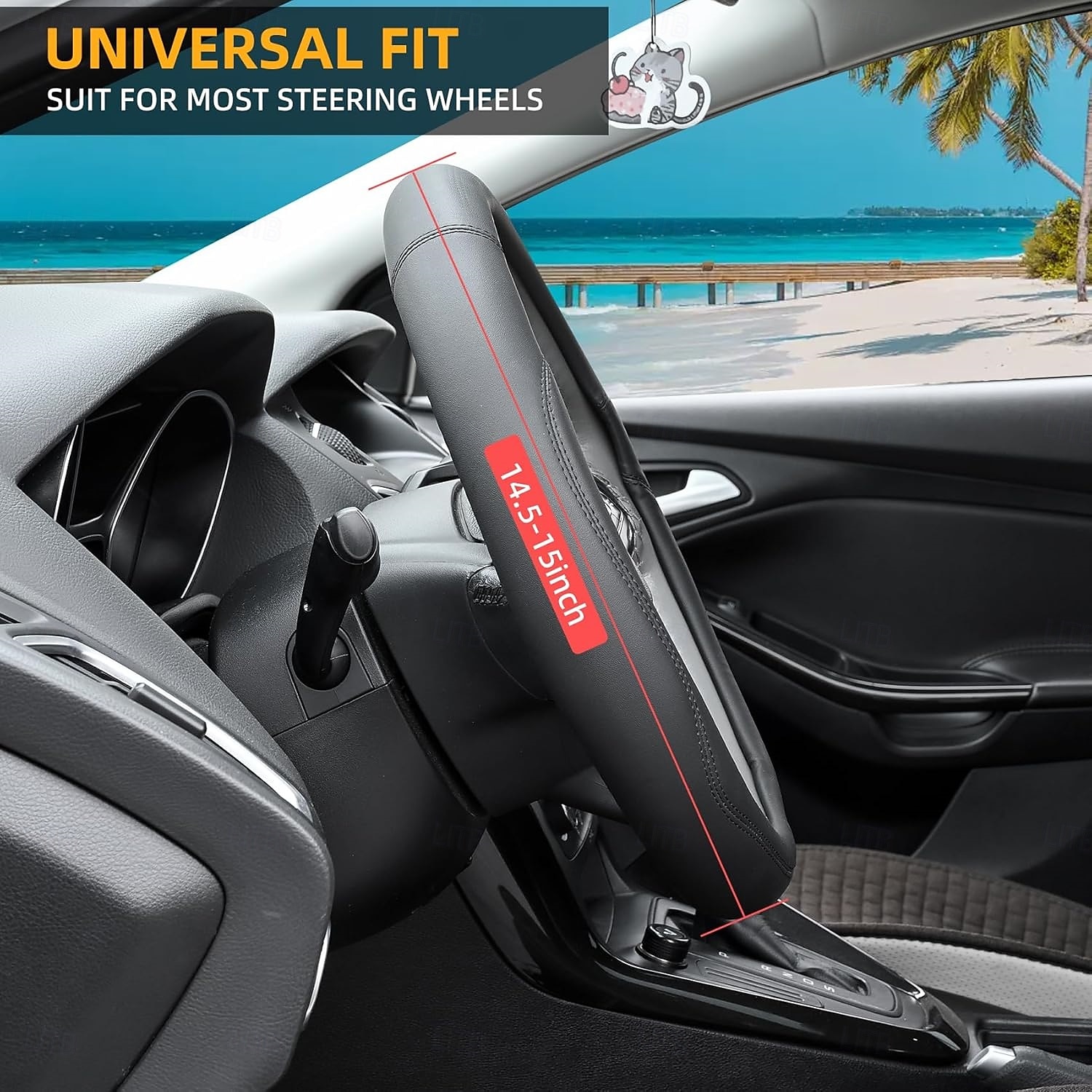 coprivolante in microfibra in pelle universale 38cm coprivolante auto bianco del 2025 a $52.99 –P5