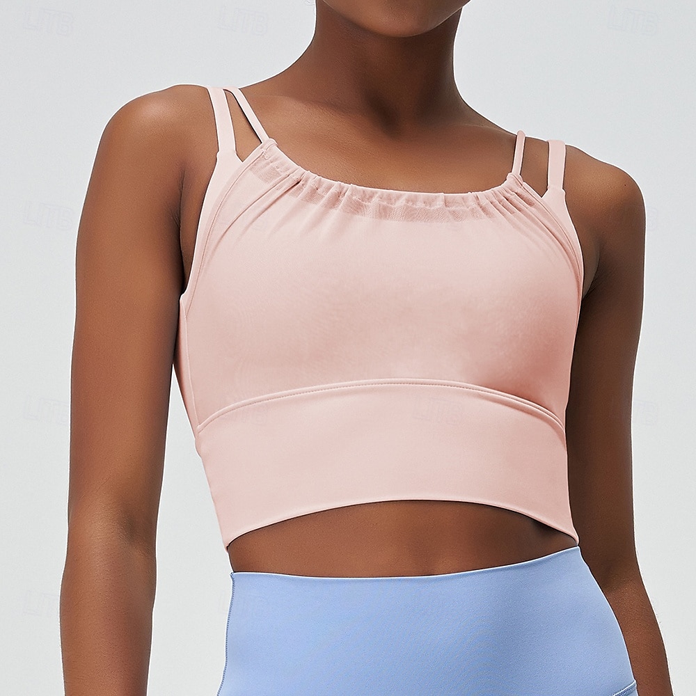 Per donna Reggiseno sportivo Girocollo Traspirante, Leggero, Confortevole Senza schiena Senza Maniche Sostegno leggero Gli sport Tinta unica Reggiseni sportivi, Canotta Per Yoga, Fitness, Allenamento del 2025 a $30.99 –P5