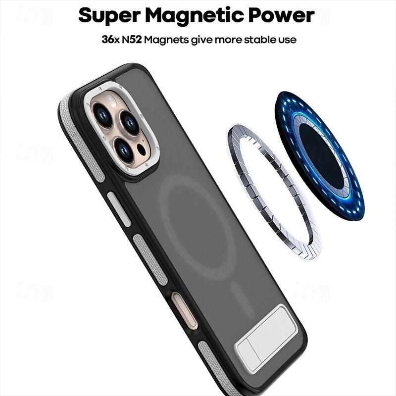 2025年 電話 ケース 用途 iPhone 16 Pro Max プラス iPhone 15 プロマックスプラス iPhone 14 Pro Max Plus バックカバー スタンド付き 磁石バックル 耐衝撃 レトロ風 PC シリコーン  コレクション – $21.99 –P16