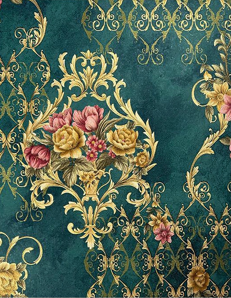 1 rulle 3d europeisk damast icke självhäftande tapet präglad sovrum sänggavel vardagsrum bakgrund väggdekoration vattentät tapet 950x53cm/374x20.87inch 2026 - $47.99 –P9