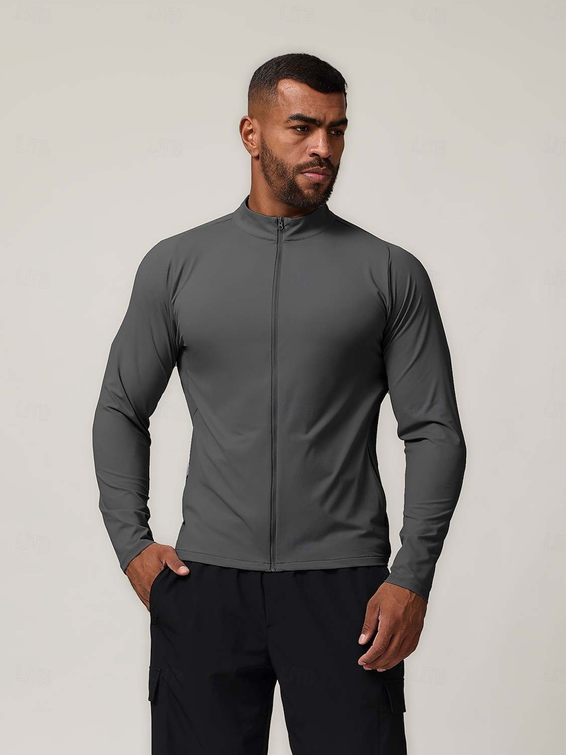 Herr Pullover-tröja Mörkgrå Långärmad Överdelar Golfkläder Kläder Outfits Bär kläder 2025 - $33.99 –P1