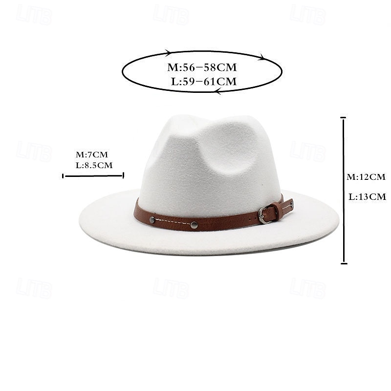 Herren Kentucky Derby Hut Sonnenhut Cowboyhut Fedora-Trilby-Hut Schwarz Weiß Wollig Vintage-Stil Mode 18. Jahrhundert Bundesstaat Texas Täglich Themenparty Einfarbig Sonnenschutz Cosplay 2026 - $12.49 –P1