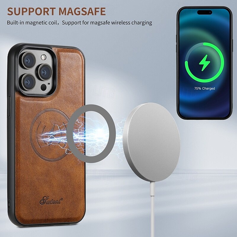 2025年 電話 ケース 用途 iPhone 16 Pro Max プラス iPhone 15 プロマックスプラス iPhone 14 13 12 Pro Max Plus iPhone 13 12 Pro Max バックカバー スタンド付き 磁石バックル ワイヤレス充電をサポート レトロ風 TPU PC  コレクション – $30.99 –P20