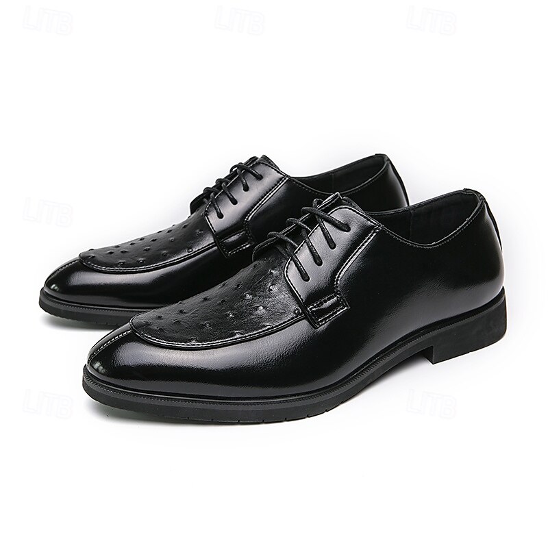 eleganti scarpe oxford in similpelle marrone con punta traforata per uomo | perfette per matrimoni, affari e occasioni formali del 2025 a $54.99 –P4