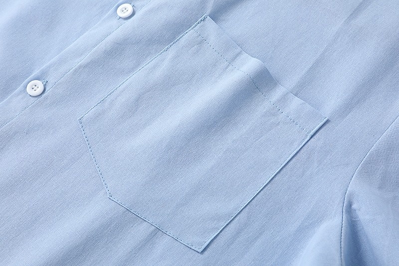 Cotone e lino Classico Per uomo Camicia camicia di lino Camicia estiva Camicia da spiaggia Camicia con bottoni Nero Bianco Blu Manica corta Liscio Collo ripiegabile Estate Da mare Per eventi del 2025 a $25.99 –P10