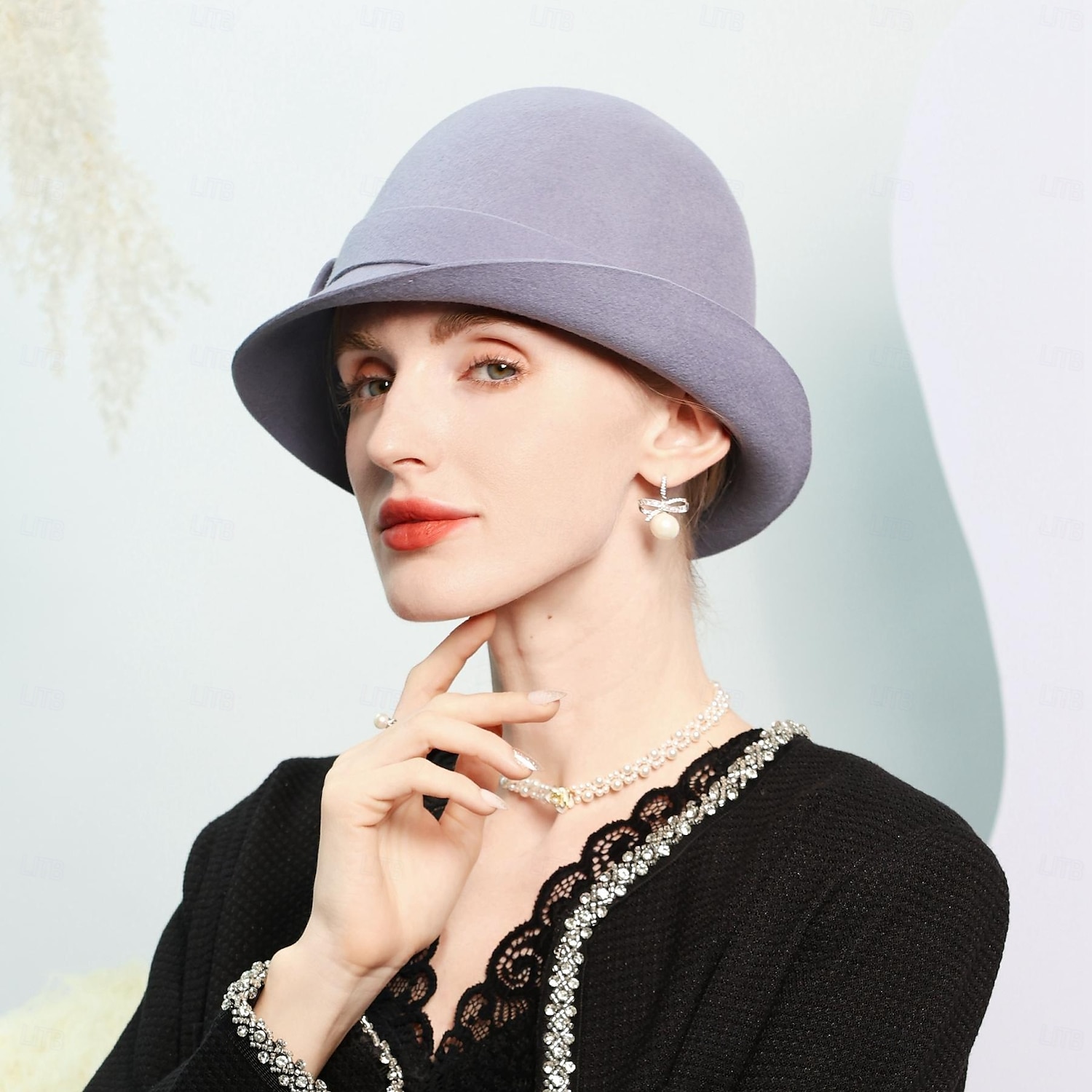 cappelli 100% lana cappello a bombetta / cloche cappello da pescatore cappello da sole matrimonio festa del tè elegante matrimonio con cuciture di colore puro copricapo copricapo del 2025 a $38.99 –P12