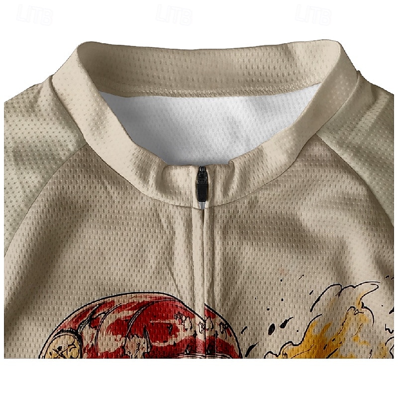 Herr Cykeltröja Grafisk Kortärmad Cykel T-shirt Tröja med 3 bakfickor Bergscykling Snabb tork Anatomisk design Uppsugande Andningsfunktion sporter Svart Kaki Kläder 2025 - $25.99 –P13
