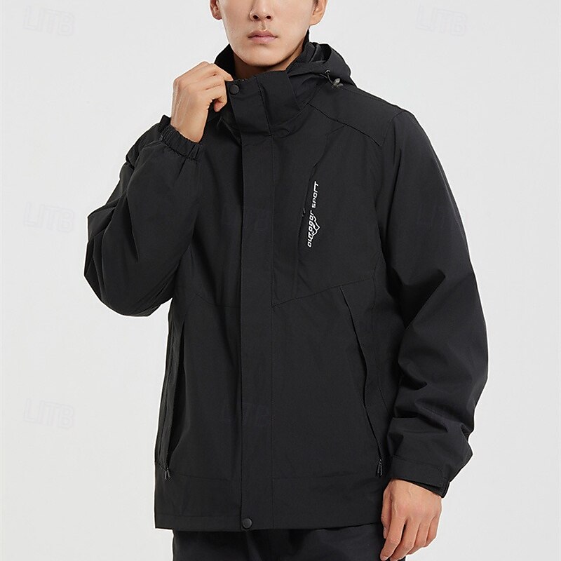Herren Soft Shell Jacke Wanderjacke Winter Draussen Patchwork warm Fleece-Futter Windundurchlässig Wasserdicht 3-in-1-Jacke Winterjacken Windbreaker-Jacke Reisen Dunkelgrau Schwarz Elfenbein Gelb Rot 2025 - $84.99 –P4