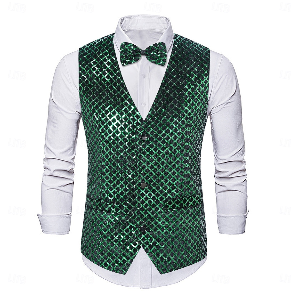 Retro Řvoucí 20s 20. léta 20. století Kamizelka Vesta Motýlek Velký Gatsby Gentleman Flitry Retro Pánské Vánoce předvečer Všech svatých Karneval Výkon loučení se svobodou nevěsty Festival Dospělé 2025 - $32.99 –P5