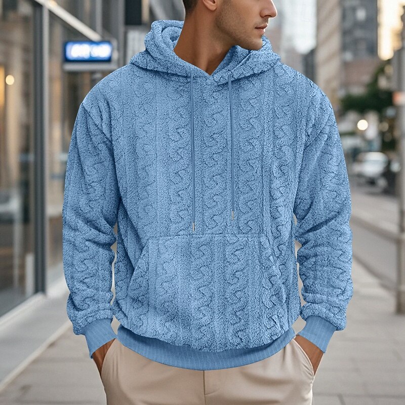 Per uomo Felpa con cappuccio Felpa con cappuccio in pile Aalbicocca Nero Blu Marrone Grigio Con cappuccio Liscio Jacquard Tasche Sportivo Giornaliero Per eventi Poliestere Streetwear Essenziale del 2025 a $26.99 –P10