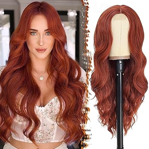 parrucca lunga ondulata parrucche lunghe per donne riga in mezzo capelli sintetici dall'aspetto naturale parrucche daenerys parrucche cosplay coustume del 2025 a $19.99 –P2