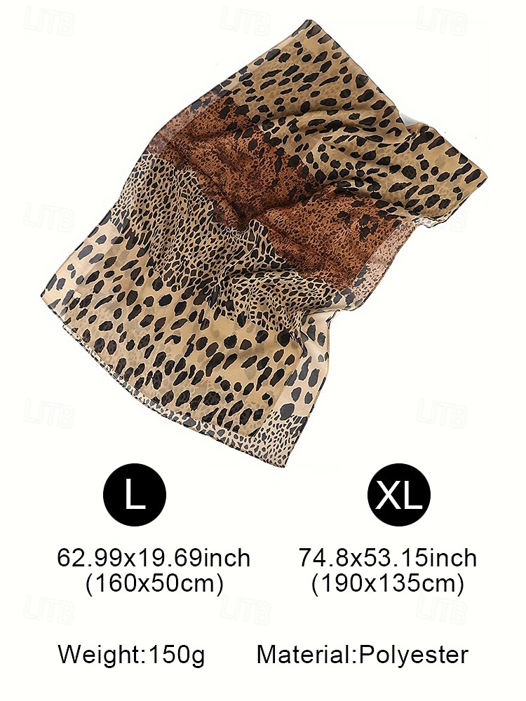 Lightweight Leopard Print Chiffon Scarf – Stylish Animal Print Wrap for Women, Perfect for Casual Wear, Travel, and All Seasons 2026 - $7.99 –P6