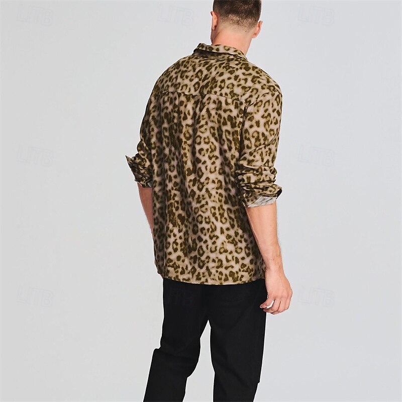 Herren Hemd Sommerhemd Lässiges Hemd Knopfhemd Braun Langarm Kragen Urlaub Täglich Bekleidung Modisch Brautkleider schlicht Komfortabel 2025 - $26.99 –P4