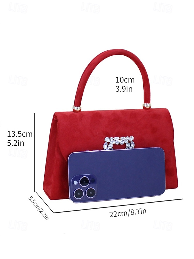 Women's Clutch Evening Bag Shoulder Bags Polyester Party Wedding Party Buckle Chain Large Capacity Multi Carry Solid Color Almond Black Red 2025 - $24.99 –P5