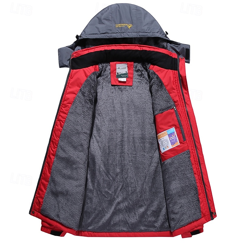 Ανδρικά Χειμωνιάτικα μπουφάν Μπουφάν fleece Αδιάβροχο Jachetă de Drumeție ΕΞΩΤΕΡΙΚΟΥ ΧΩΡΟΥ Καθημερινά Ρούχα Ζεστό Τσέπη Φθινόπωρο Χειμώνας Συνδυασμός Χρωμάτων Μοντέρνα Κομψό στυλ street Με Κουκούλα 2026 - $61.99 –P9