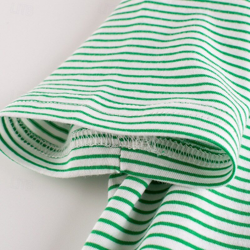 Paquets multiples 3 pièces Garçon Col Ras du Cou Manches courtes T shirt T-shirt Rayure Vacances Usage quotidien 100% Coton Printemps été de 2025 ? $19.99 –P7