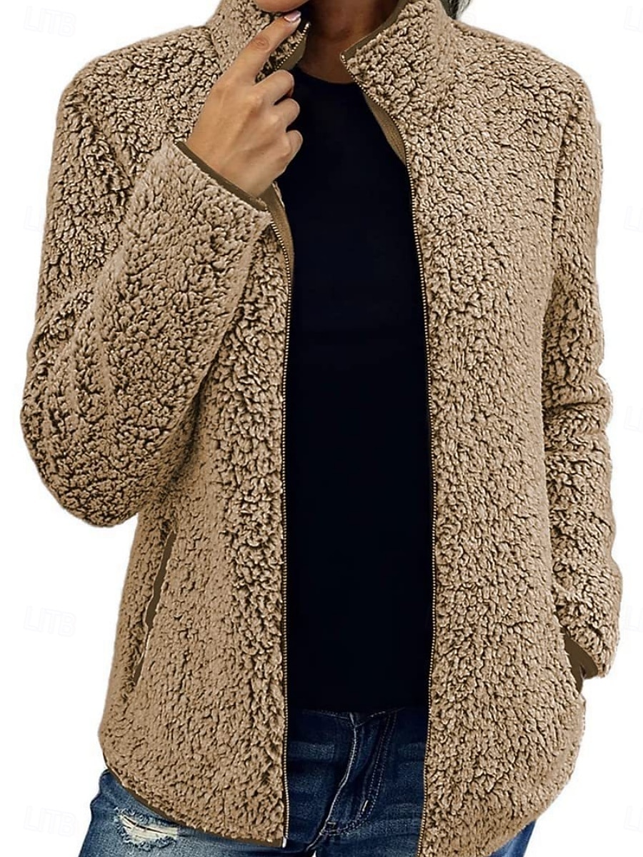 Жен. Зимнее пальто Зимняя куртка на открытом воздухе Для улицы Повседневные Осень Зима Обычная Пальто Стандартный Сохраняет тепло Дышащий Современный Стиль Жакеты Длинный рукав Сплошной цвет 2025 - $38.99 –P6