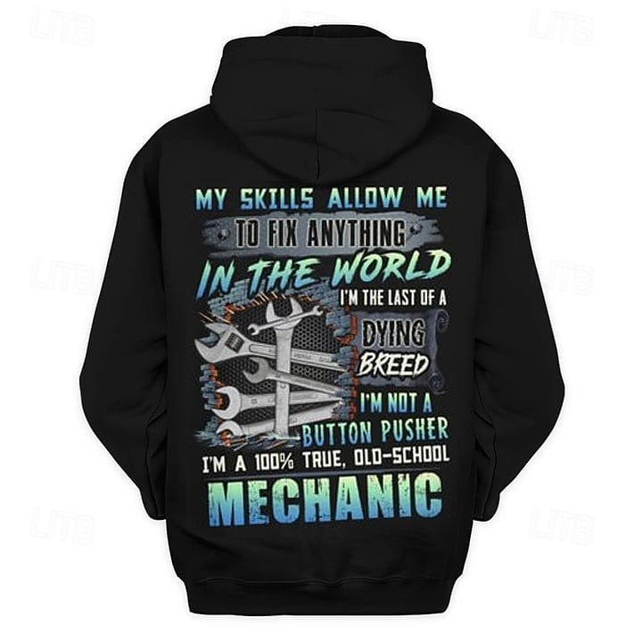 Herren Old School Mechaniker Hoodie - 'Meine Fähigkeiten erlauben es mir alles zu reparieren' Grafik 2026 - $30.99 –P2