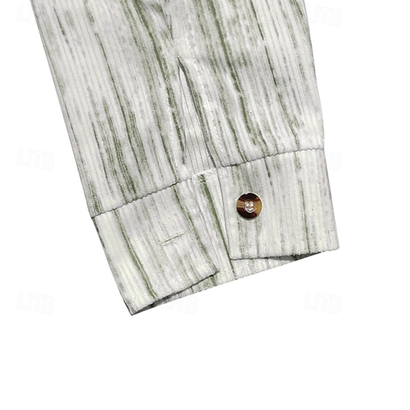 Per uomo Camicia Camicia estiva Maglietta informale Camicia da spiaggia Camicia con bottoni Rosso Verde Kaki Grigio chiaro Manica lunga Strisce Bavero Da mare Hawaiano Tasche Abbigliamento Poliestere del 2025 a $27.99 –P13