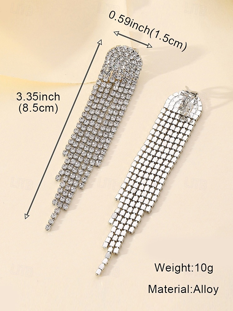 dames oorbellen met strass-kwast - sprankelende statement sieraden voor bruiloften, feesten en avondevenementen 2026 - $11.99 –P4