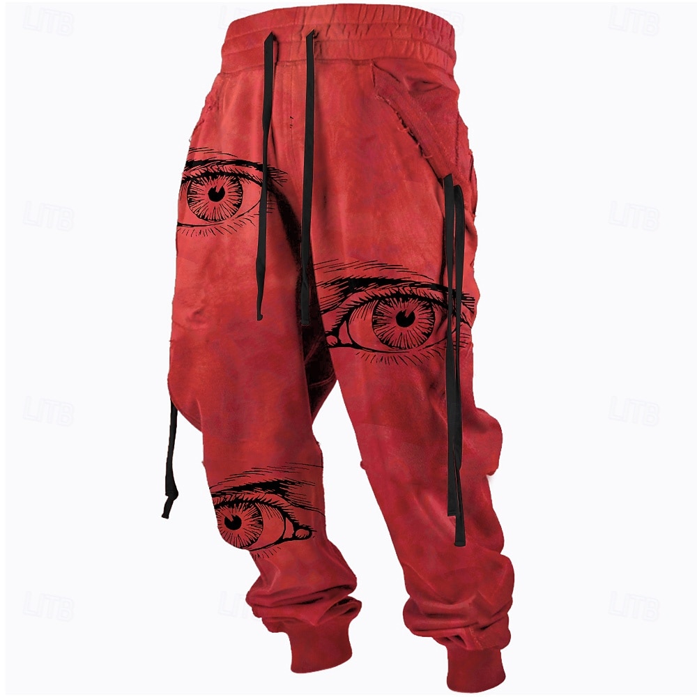 Per uomo Con stampe Grandi occhi Pantaloni della tuta Pantaloni Vita normale Vita elastica con coulisse Attivo Vintage Informale Esterno Da mare Abbigliamento di strada Con tasche Primavera Autunno del 2026 a $24.99 –P3