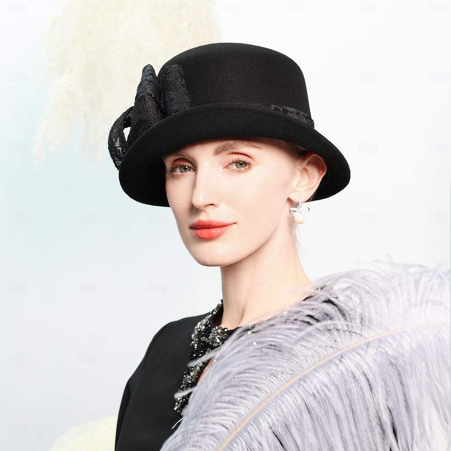 kalapok 100% gyapjú tányér / cloche sapka esküvői tea party elegáns esküvő csípős fejfedővel 2025 - $46.99 –P11