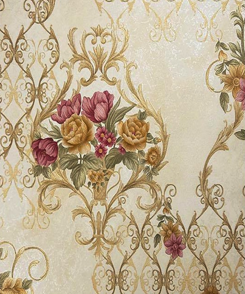 1 rulle 3d europeisk damast icke självhäftande tapet präglad sovrum sänggavel vardagsrum bakgrund väggdekoration vattentät tapet 950x53cm/374x20.87inch 2026 - $47.99 –P5