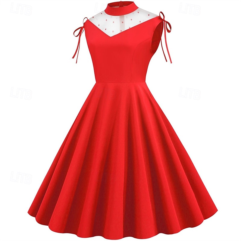 Elegant klasické 1950 Rochii Linia -A Pentru femei ziua îndragostiților Evenimente / Petrecere Dată Petrecere ceai Adulți Rochie Primavara vara 2025 - $21.99 –P15