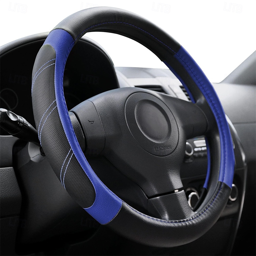 Elantrip Sport Leather Steering Wheel Cover 14 1/2 inch to 15 inch Universal Padded Soft Grip Breathable Anti Slip Odorless 2025 - $22.99 –P5
