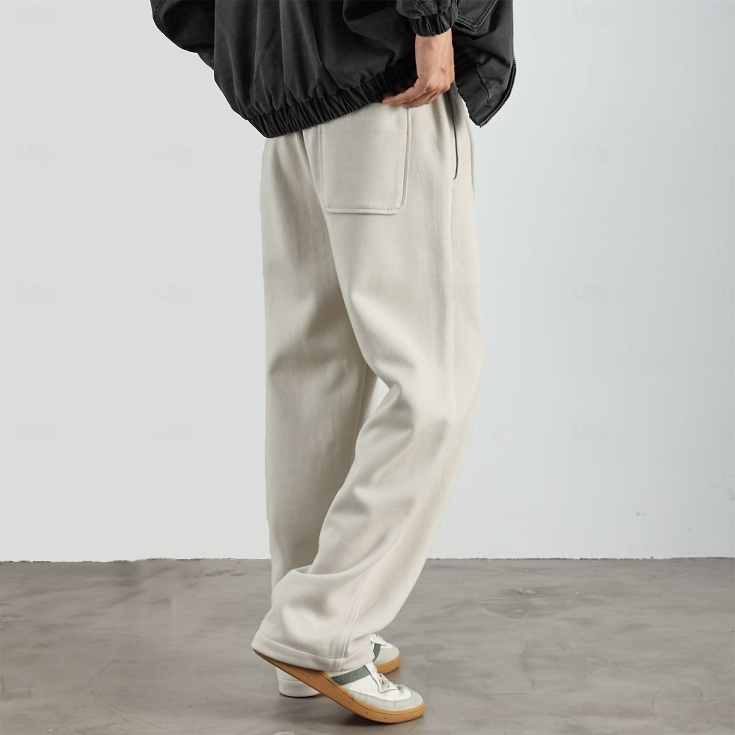 Herre Atletisk bukser Aktive bukser Aktiv Joggere Helfarge Full lengde utendørs Feriereise Hjem Sport Mote Navyblå Beige Mikroelastisk 2025 - $26.99 –P2