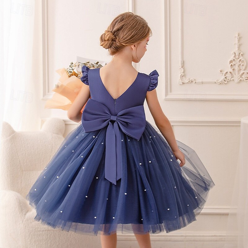 Bloemenmeisjesjurk kinderen Voor meisjes Prinses jurk Prestatie Bruiloft Feest Elegant Mooi Netstof Effen Kleur Mouwloos Strakke ronde hals Lichtgeel Licht Roze 4 jaar + 2025 - $30.99 –P5