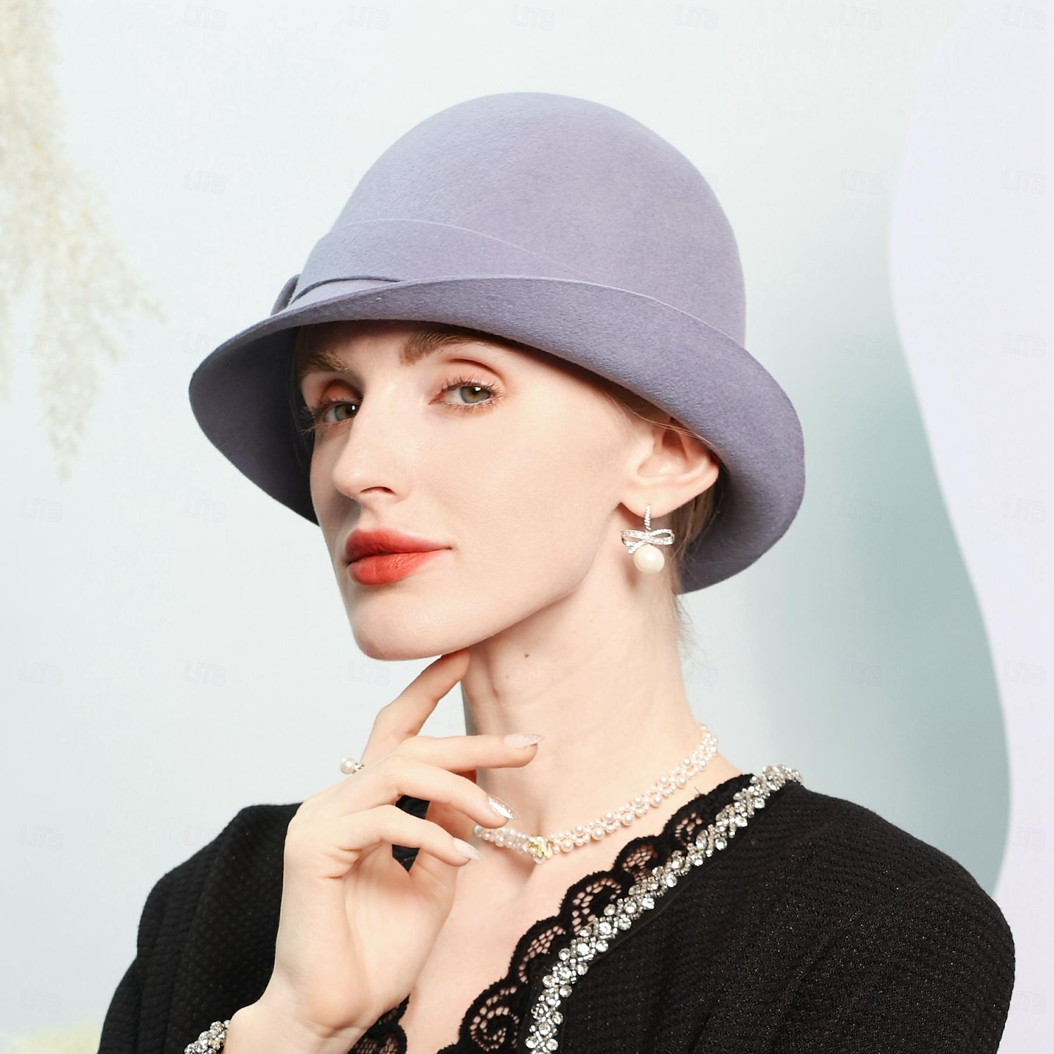 cappelli 100% lana cappello a bombetta / cloche cappello da pescatore cappello da sole matrimonio festa del tè elegante matrimonio con cuciture di colore puro copricapo copricapo del 2025 a $38.99 –P13